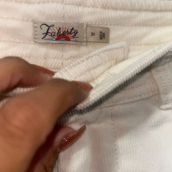 NEW Faherty Wide Leg Corduroy Pants Size 31 - Picture 5 of 10